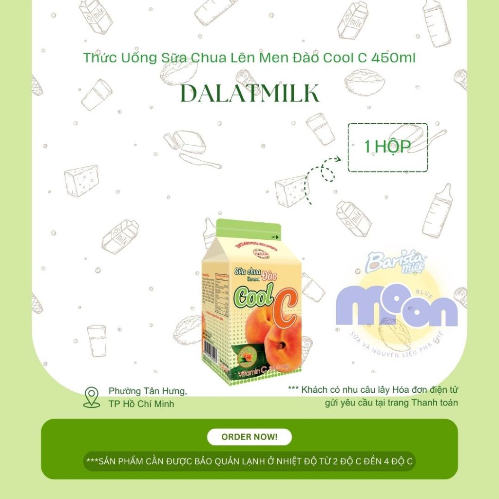 Sữa chua đào Cool C ( Dalat Milk ) 450ml