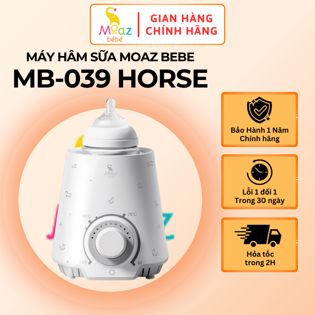 Máy hâm sữa tiệt trùng Moaz BéBé MB039 Horse, hâm sữa tiệt trùng hâm nóng đồ ăn