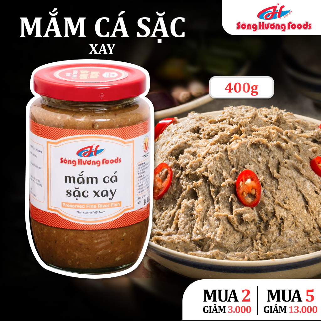 Mắm Cá Sặc Xay Sông Hương Foods Hũ 400g - Nấu lẩu mắm, chưng trứng, thịt, mắm chưng, món kho, bún