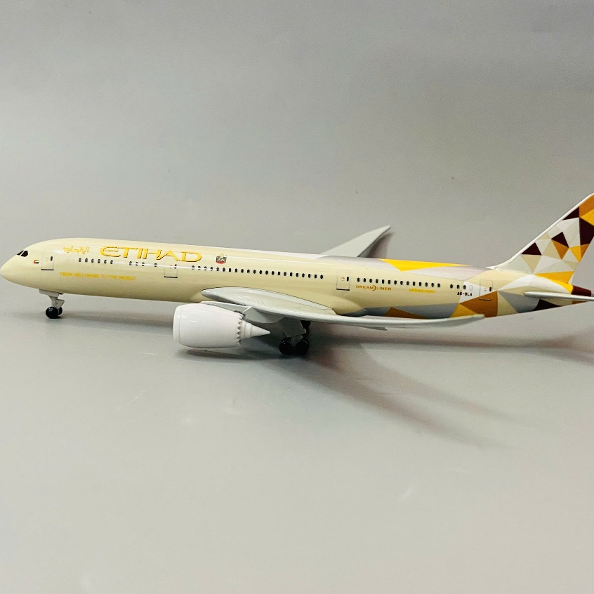 MÔ HÌNH MÁY BAY BOEING B787 HÃNG HÀNG KHÔNG "ETIHAD AIRWAYS" HỢP KIM CAO CẤP ĐÚC NGUYÊN KHỐI TỈ LỆ 1