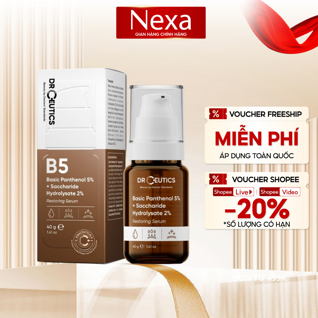 DrCeutics Serum Phiên Bản Nâng Cấp Basic Panthenol 5% & Saccharide Hydrolysate 2% (B5 basic - B5 10%
