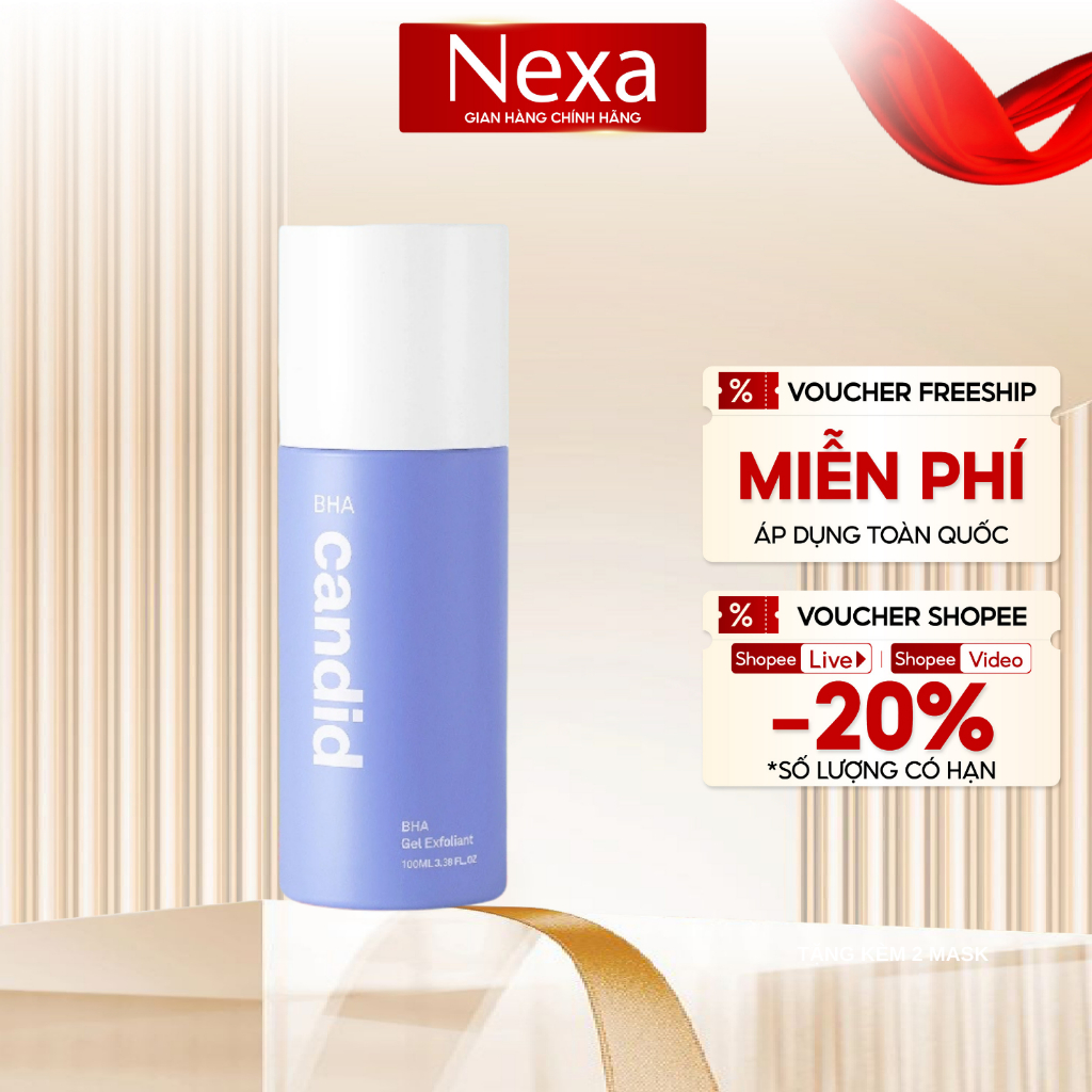 Hoạt Chất BHA Candid Tẩy Tế Bào Chết & Thông Thoáng Lỗ Chân Lông - CANDID BHA Gel Exfoliant 100ml