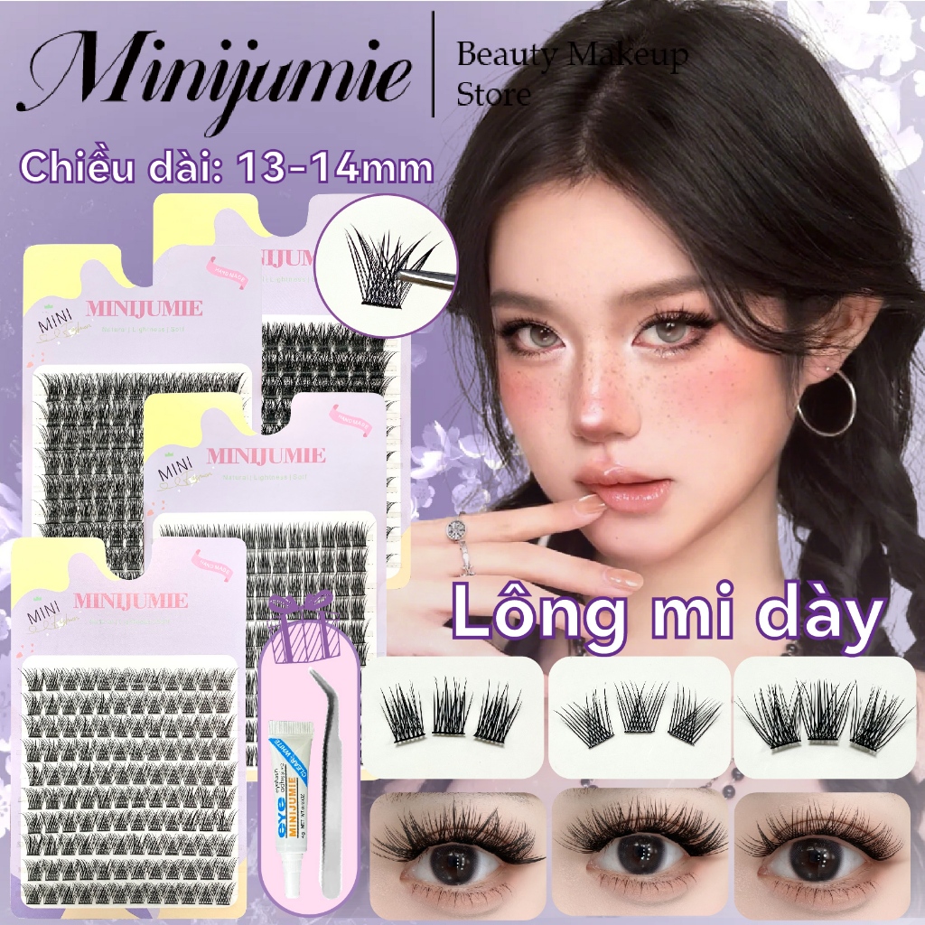Lông Mi giả EYES-BLING cụm 13k 3 hộp. tặng keo khi đơn mua từ 2 hộp cho mỗi đơn,tái sử dụng được