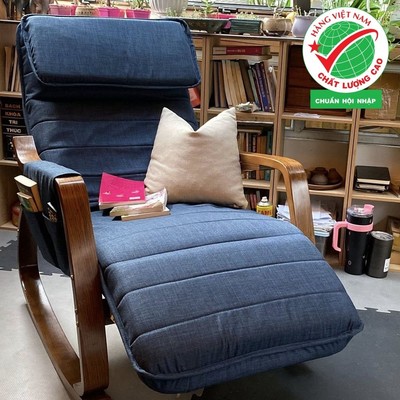 Ghế thư giãn | POANG ROCKING CHAIR | plywood óc chó/bạch dương | xanh | R67xS162xC86 cm