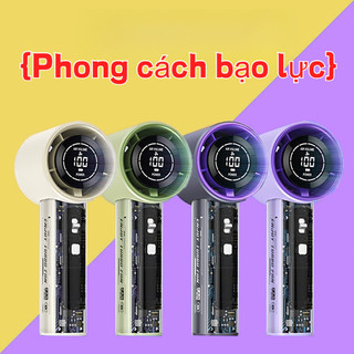 Quạt Cầm Tay Mini T17 5000mAh, 100 Cấp Độ Gió, Turbin Mạnh Mẽ, Màn Hình LED, Sạc USB