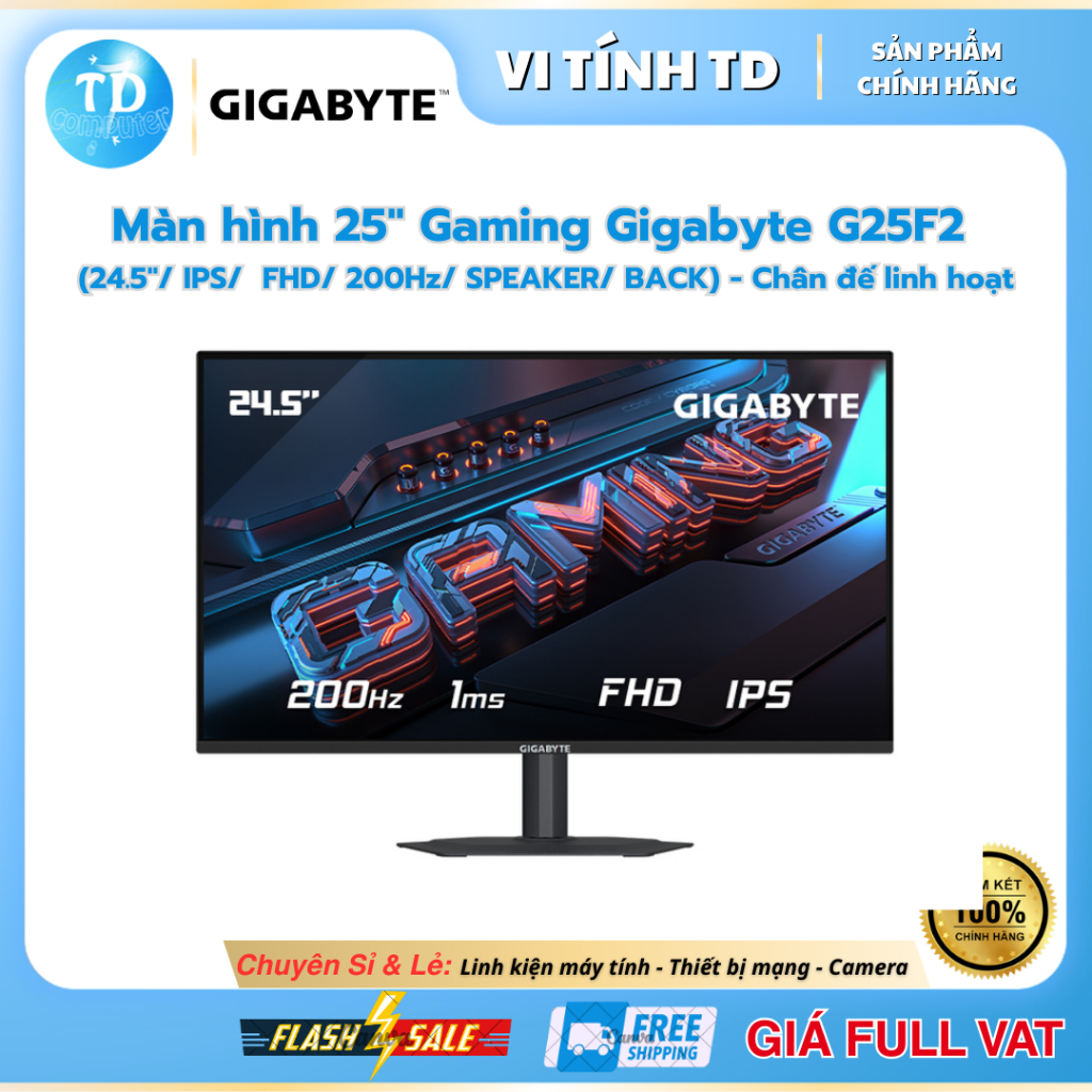 Màn Hình Gaming GIGABYTE G25F2 (24.5 inch - IPS - FHD - 200Hz - 1ms) - Hàng chính hãng