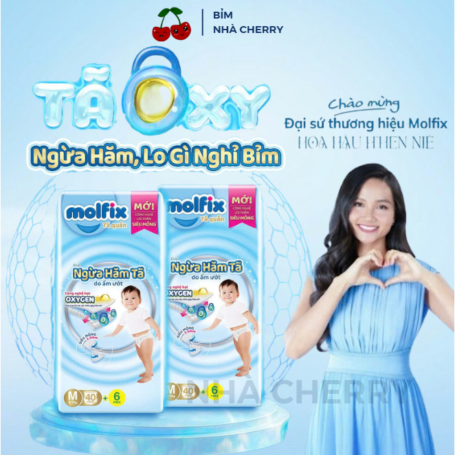 Tã/bỉm quần Molfix Oxy Super Jumbo giúp Ngừa Hăm Tã đủ các size M,L,XL,XXL,XXXL