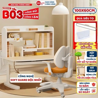 [MẪU MỚI 2026] Bàn học chống gù Sakawin Premium B03 Thiết kế giá sách 3 tầng Nâng nghiêng mặt bàn linh hoạt Size 100cm