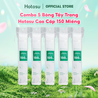 [100% COTTON] COMBO 5 BÔNG TẨY TRANG HOTOSU MỀM MỊN KHÔNG XƠ BÔNG CAO CẤP 150 MIẾNG PREMIUM COTTON PADS