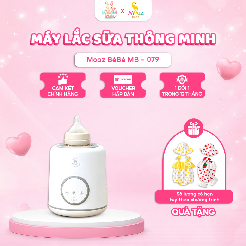 Máy Lắc Bình Sữa Moaz BéBé MB079-Máy Lắc Sữa Và Giữ Ấm Sữa Thông Minh-HabibiKids