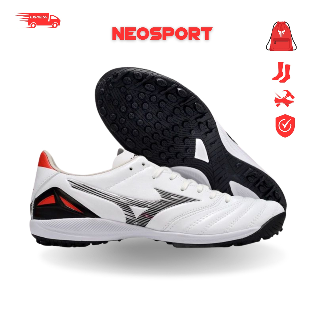 Giày Bóng Đá Cỏ Nhân Tạo Mizuno Morelia NEO 4 Pro Đế Đệm Trắng Đen TF