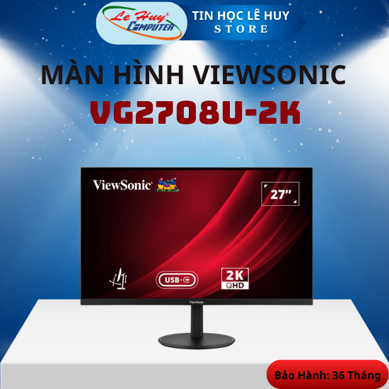 Màn Hình ViewSonic VG2708U-2K (27 inch - IPS - 2K - 75Hz - 4ms - USB-C - Speaker)
