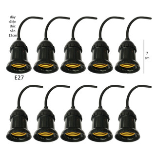 Đui Đèn E27 PVC chuẩn kín nước Dùng Ngoài Trời