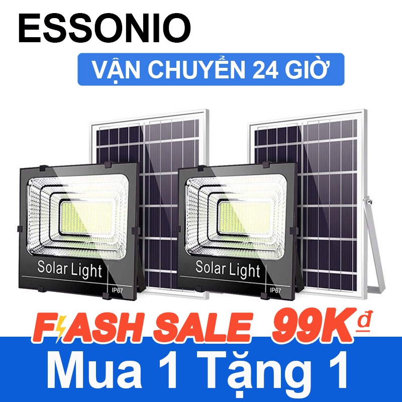 ESSONIO MUA 1 TẶNG 1 đèn năng lượng mặt trời không thấm nước đèn pha sân vườn năng lượng mặt trời chiếu sáng ngoài trời
