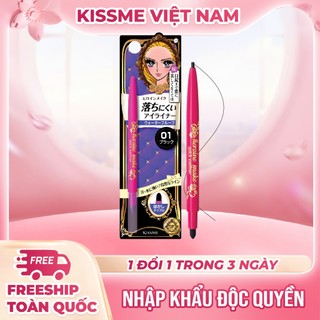 Bút Chì Sáp Kẻ Mí Dạng Xoay Kissme Quick Eyeliner Không Trôi Nét Vẽ Tự Nhiên Màu Đen 01