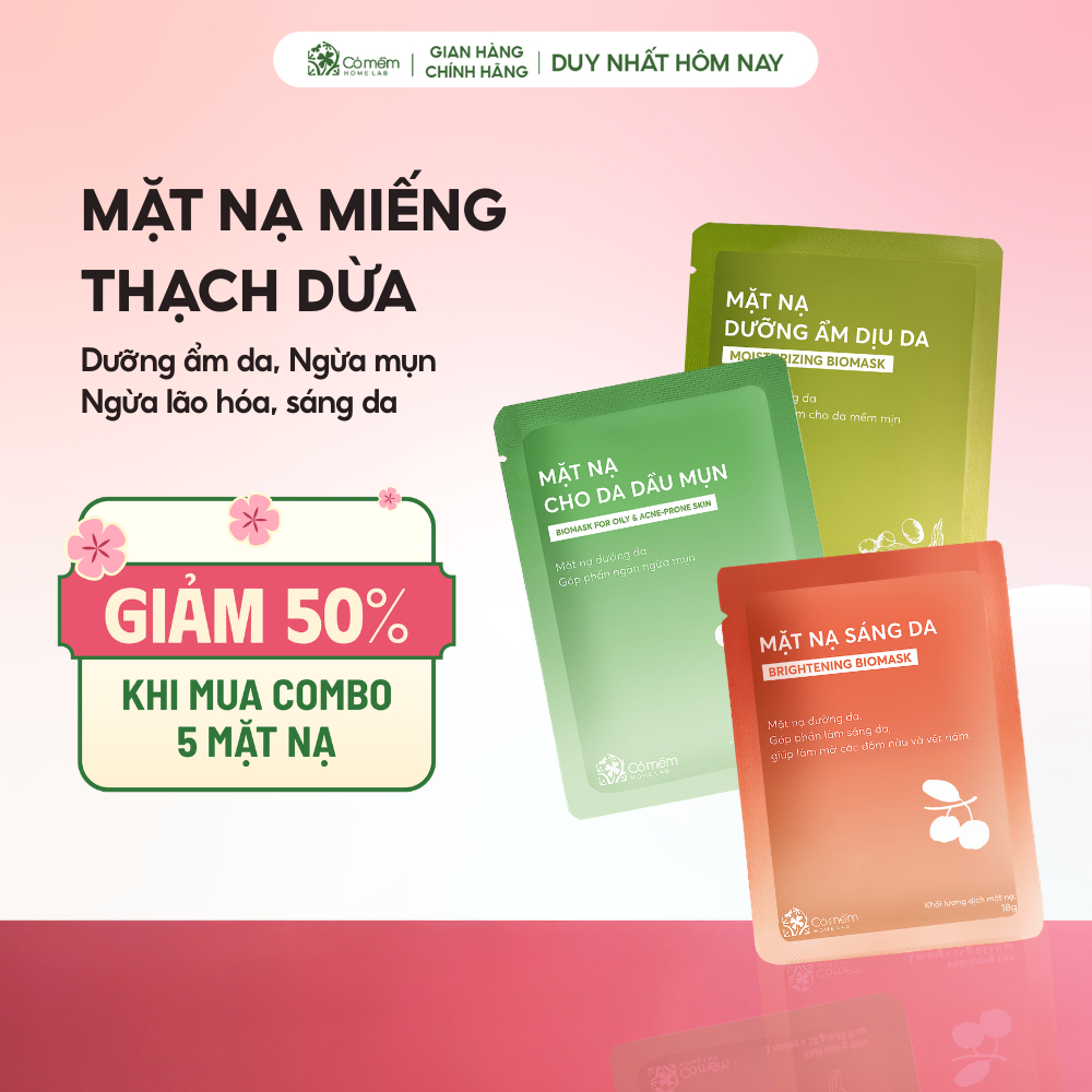Mặt nạ dưỡng da cấp ẩm dưỡng sáng mờ thâm nám ngừa nếp nhăn Cỏ Mềm 18g