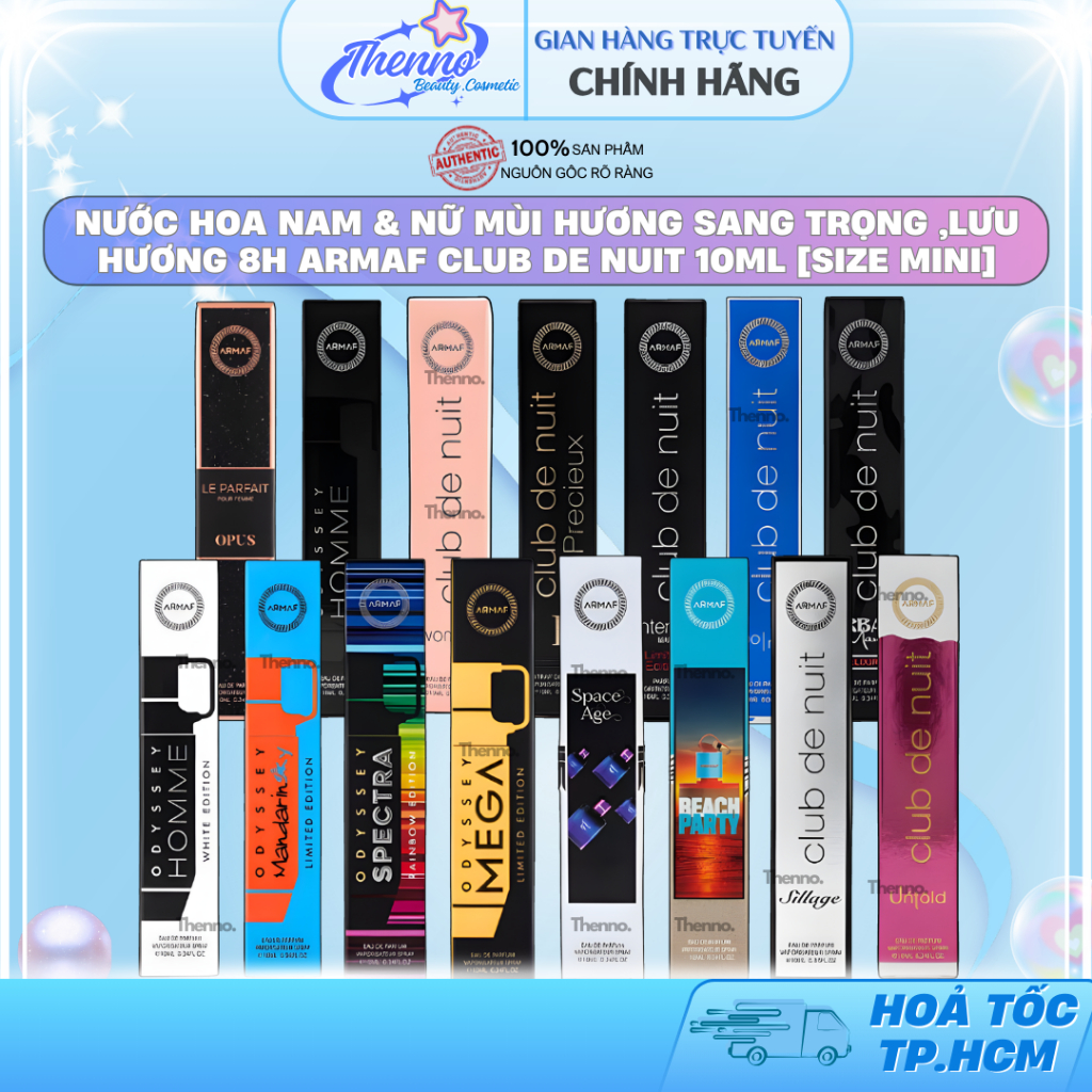 Nước Hoa Nam & Nữ Mùi Hương Sang Trọng ,Lưu Hương 8H Armaf Club De Nuit 10ml [Size Mini]