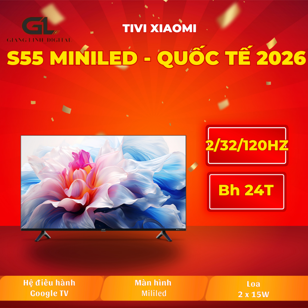Tivi Xiaomi S Mini LED 55 Inch 2026 – Bản Quốc tế