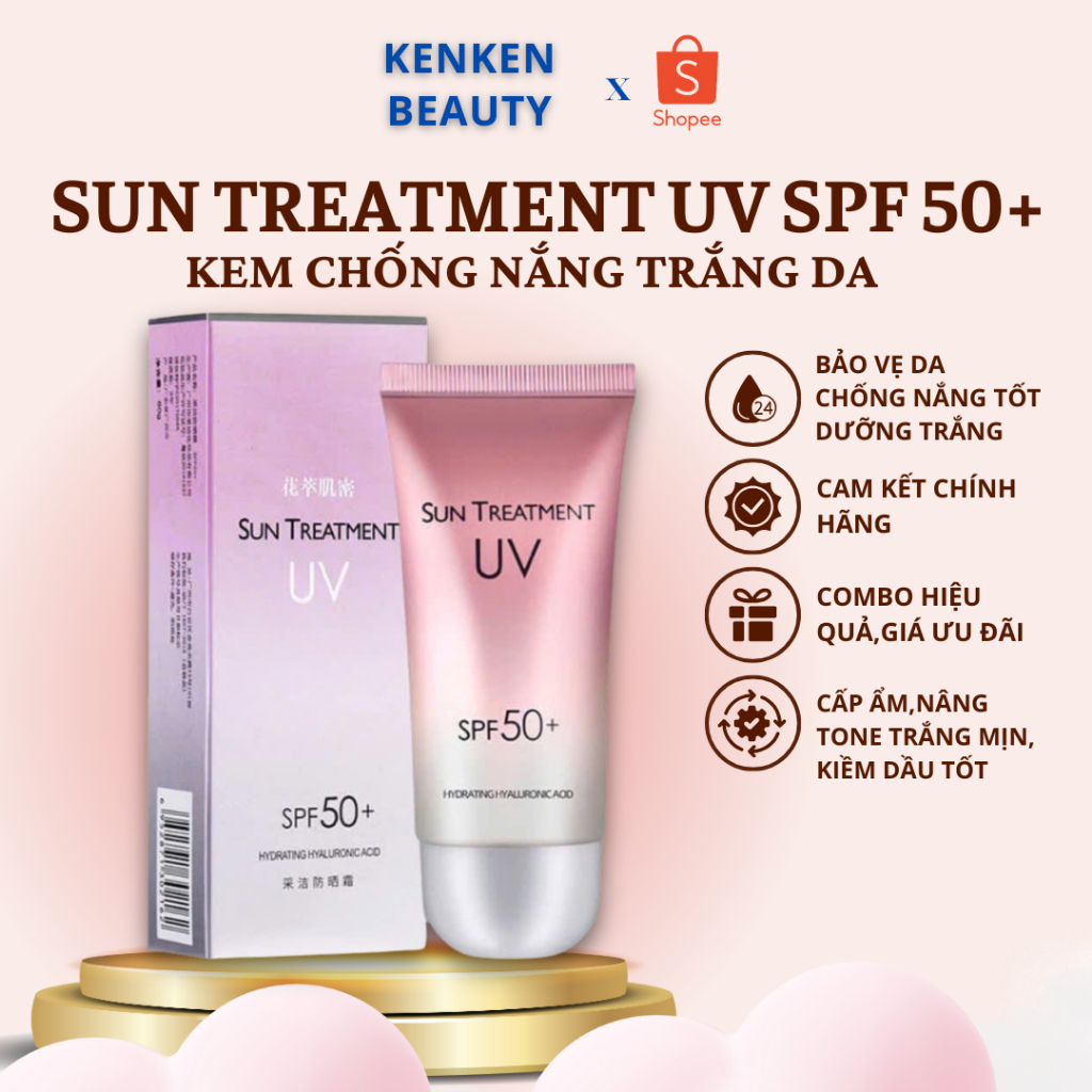 [Combo 2 tuýp] Kem Chống Nắng Sun Treatment Spf50+++ Dưỡng Da Nâng Tone Chống Nắng