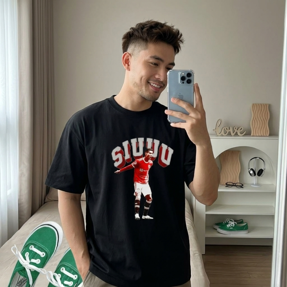 (9-90kg) Áo thun Nam Nữ điệu nhảy SIU ăn mừng bàn thắng của CR7 , Áo Unisex poly thái mềm mịn  SSSHO