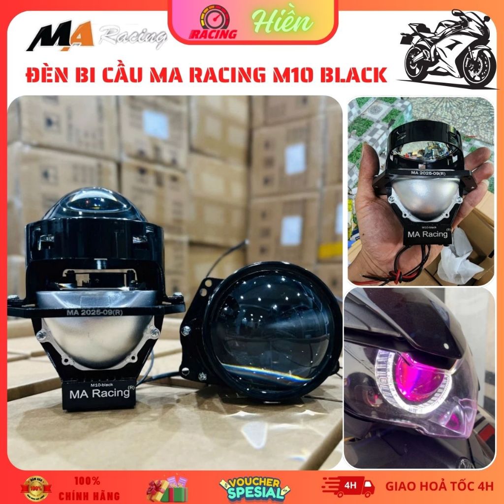 Đèn Bi Cầu Led Ma Racing M10 Black Ma Racing – Công Suất 65W, Nhiệt Màu 5500K BH 24 Tháng