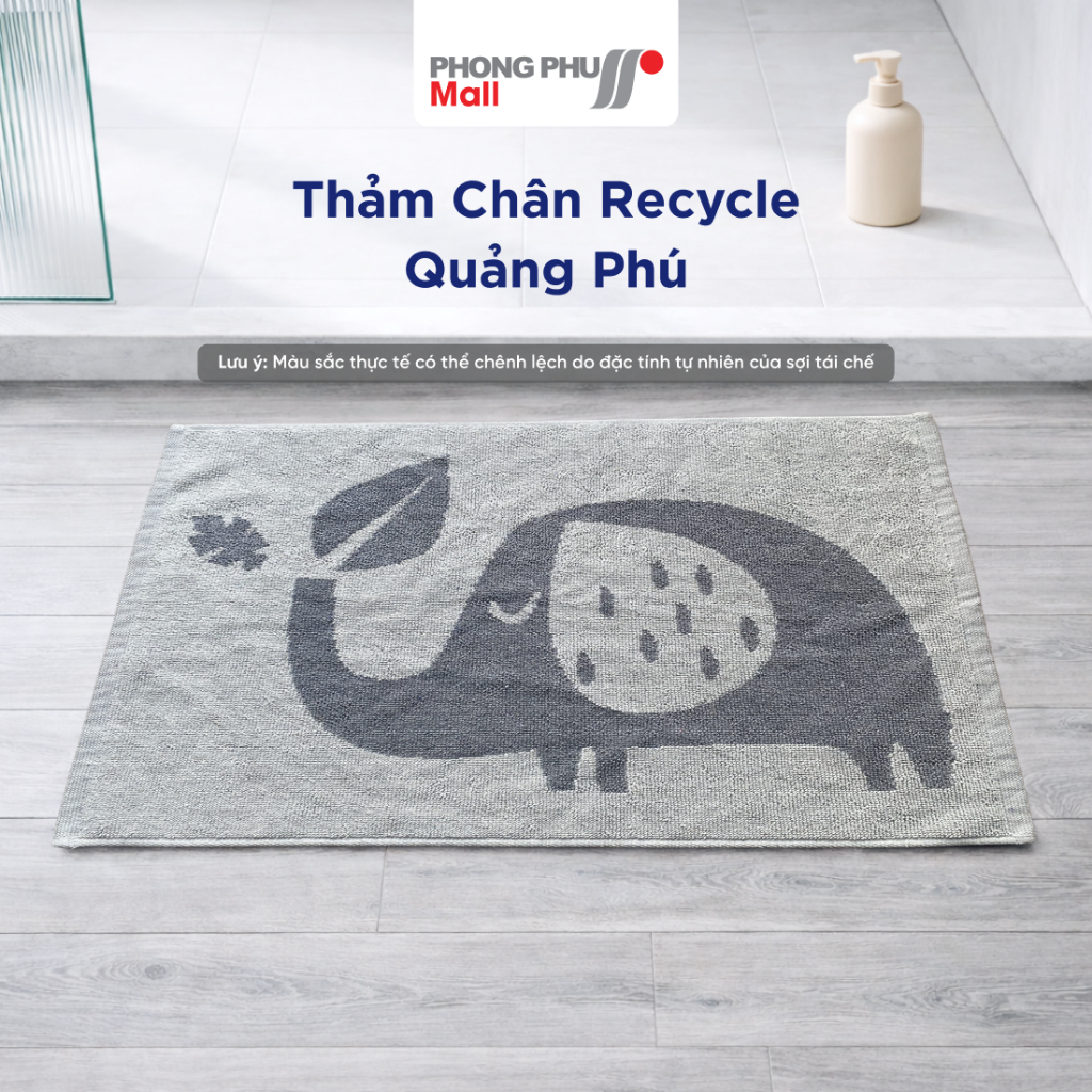 Combo 3 Thảm chân Recycle bảo vệ môi trường Quảng Phú siêu thấm hút, mềm mịn, vật dụng để trang trí nhà tắm và cửa ra và