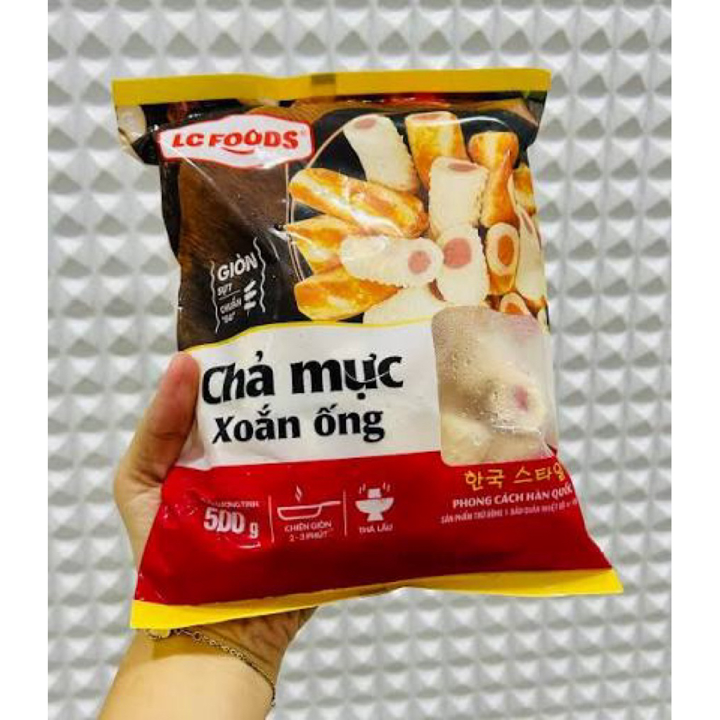 Chả Mực Xoắn Ống LC Foods gói 1kg, Dùng Chiên, Rán, Thả Lẩu Siêu Ngon (Giao Hỏa Tốc Hà Nội)