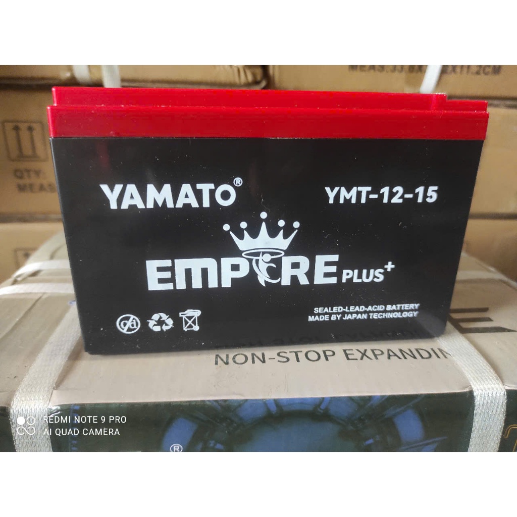 ac quy Xe Đạp Điện YAMATO YMT-12-15 PLUS 12V-15AH, acquy dùng cho Loa Kéo, Năng Lượng Mặt Trời bh 12