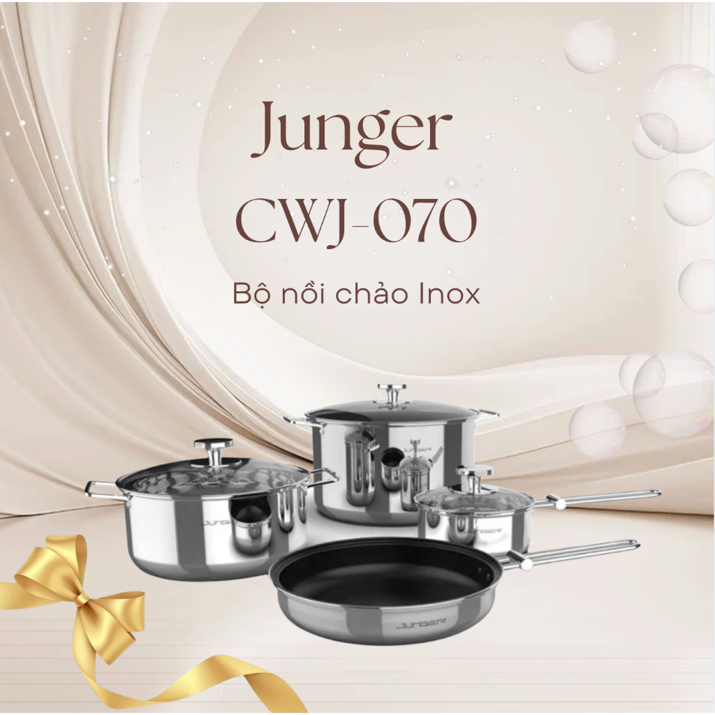 Bộ nồi chảo quánh inox 5 đáy Junger CWJ-070