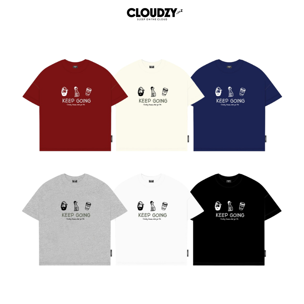 [NEW] Áo thun boxy CLOUDZY in Keep Going 100% cotton 250gsm dày dặn áo phông nam nữ unisex local brand streetwear KEEP
