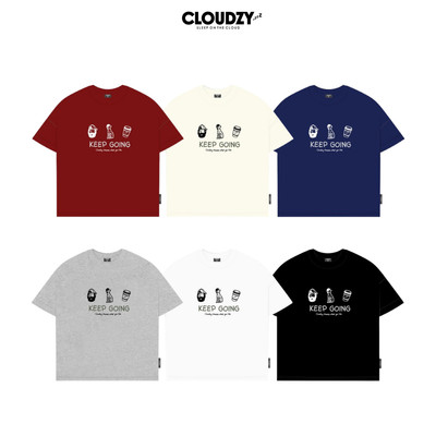 Áo thun boxy CLOUDZY in Keep Going 100% cotton 250gsm dày dặn áo phông nam nữ unisex local brand streetwear KEEP