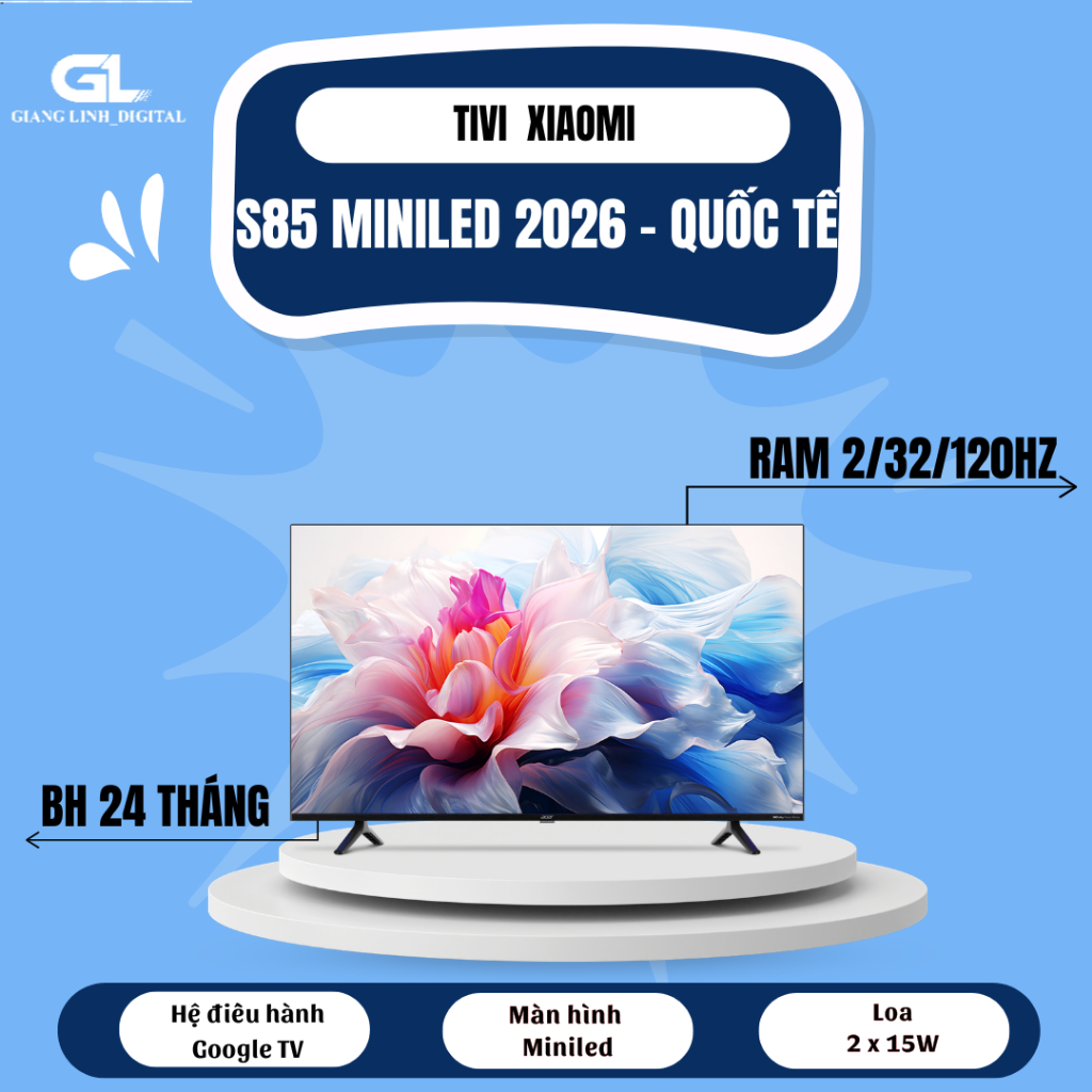 Tivi Xiaomi S Mini LED 85 Inch 2026 – Bản Quốc tế