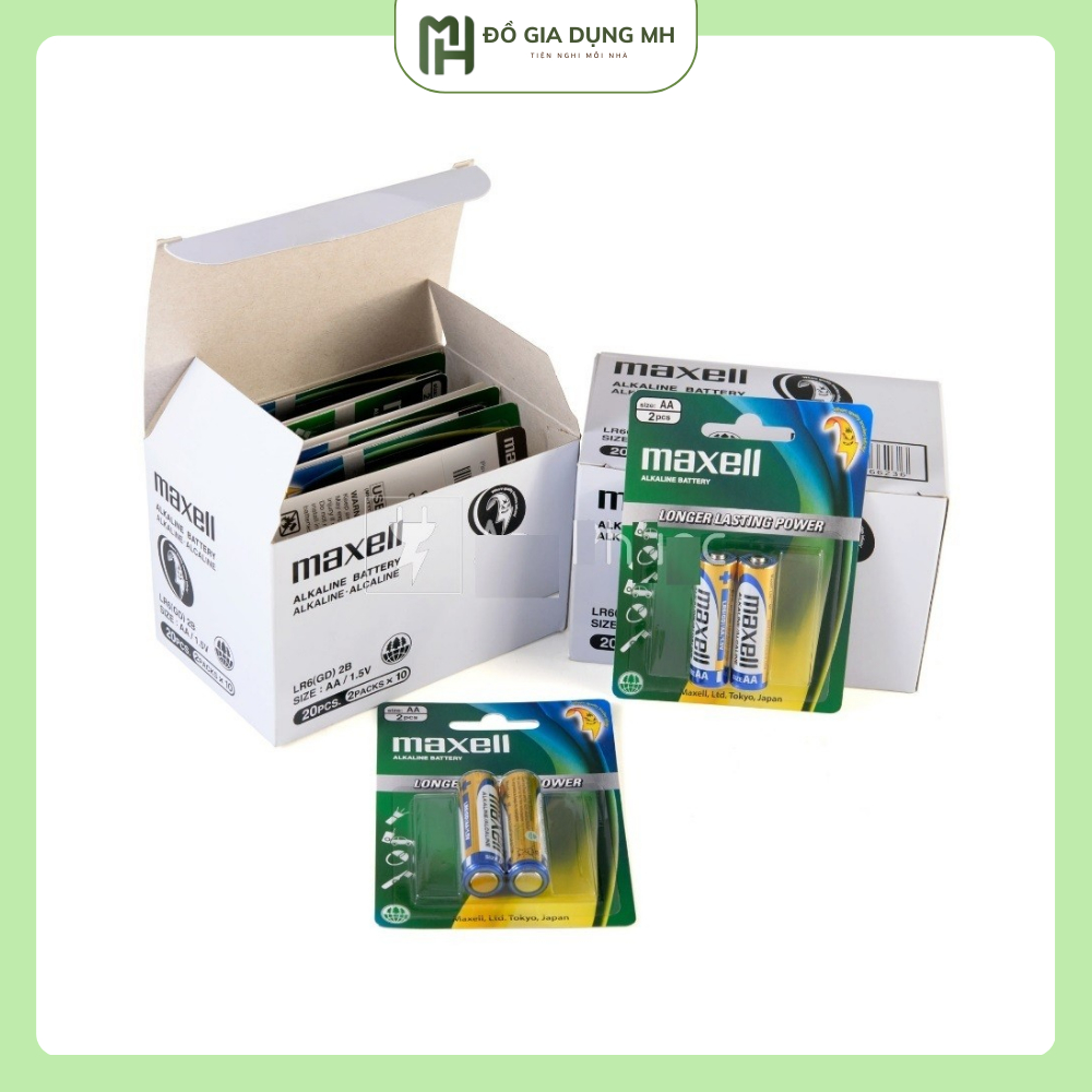 Vỉ 2 Pin Maxell Alkaline AA/AAA – Pin Maxell Chính Hãng Dòng Điện Ổn Định