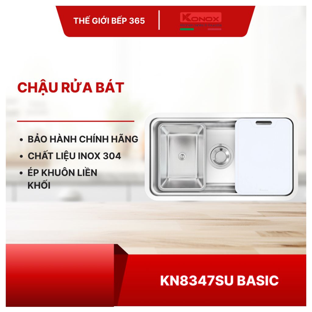 Chậu Rửa Chén Konox KN8347SU Undermount Sink - Lắp Âm Undermount, Chống Xước, Chính Hãng