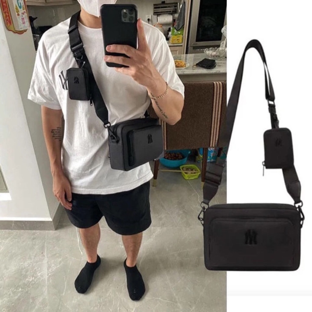 (giá tốt) Túi xách đeo chéo hộp nylon nam nữ unisex chuẩn hãng