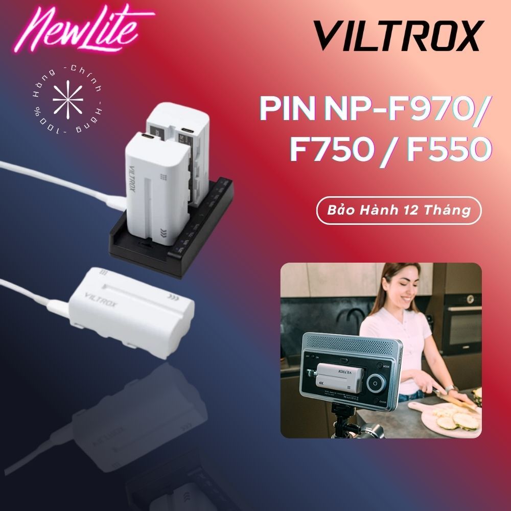 VILTROX NP-F970/ F750 / F550 -Pin Viltrox NP-F970/ F750 / F550 tích hợp sạc Type-C