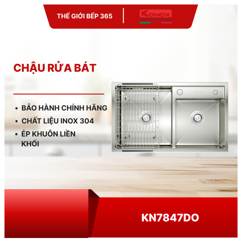 Chậu Rửa Bát Konox KN7847DO – Chống Xước, Dễ Vệ Sinh, Chính Hãng