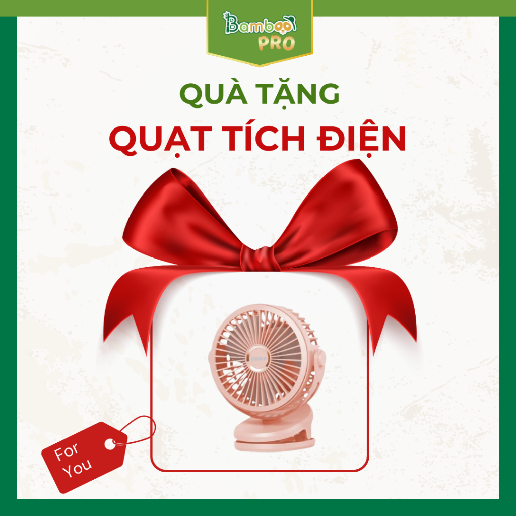 (Quà tặng) Quạt tích điện kẹp bàn khi mua bỉm Bamboo Pro