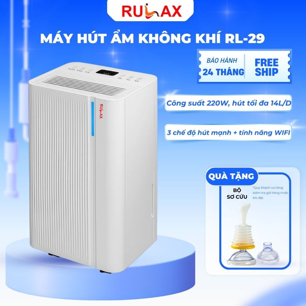 Máy Hút Ẩm Không Khí RULAX,Kết Nối Wifi, Công Suất 24L, Độ Ồn Thấp, Khử Ẩm Nhanh Chóng |BH 24 Tháng|