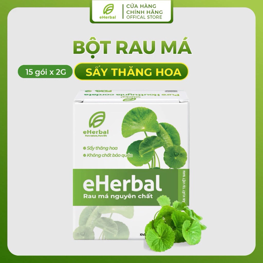 Bột rau má Eherbal - detox thanh mát giải nhiệt, tăng đề kháng, giải khát hàng chính hãng