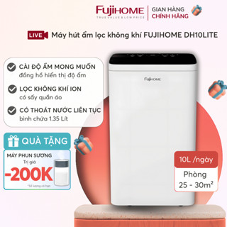 Máy hút ẩm chống nồm ẩm sấy quần áo Ionizer Nhập Khẩu FUJIHOME DH10LITE 10L tiết kiệm điện