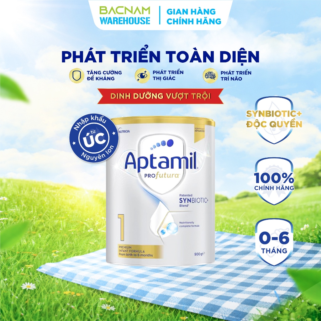 Sữa Aptamil Profutura Úc ( Aptamil Úc) số 1 cho bé từ 0 - 6 tháng, 900g