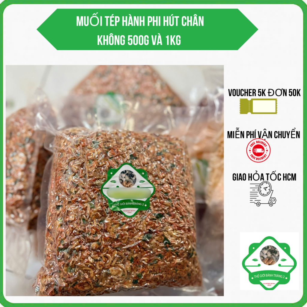 1KG Muối Tép Hành Phi Ép Chân Không Gửi Đi Xa An Toàn