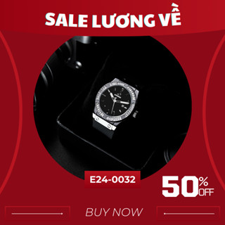 Đồng Hồ Nam - Thương Hiệu ETERNO E24-0032 Viền Đính Đá Khối Dây Cao Su Non Cao Cấp [BẢO HÀNH 1 NĂM]