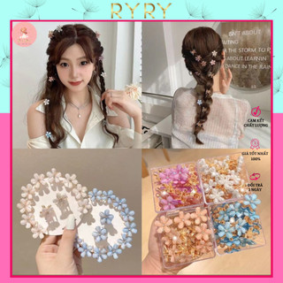Kẹp tóc nữ hình bông hoa nhỏ đính đá xinh xắn phong cách Hàn Quốc cho nữ trang trí tóc