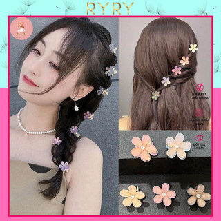 Kẹp tóc nữ hình bông hoa nhỏ đính đá xinh xắn phong cách Hàn Quốc cho nữ trang trí tóc