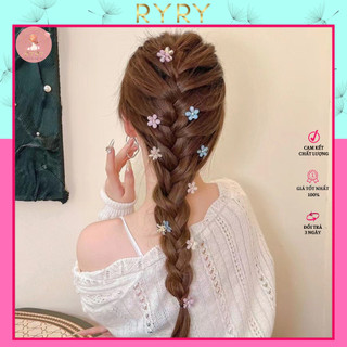 Kẹp tóc nữ hình bông hoa nhỏ đính đá xinh xắn phong cách Hàn Quốc cho nữ trang trí tóc