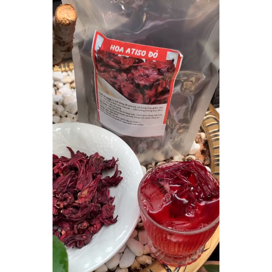 Trà Hoa Atiso Đỏ (Bụp Giấm) Sấy Khô NGUYÊN BỒNG, Atiso Đỏ Sạch Thơm, Hoa Bụp Dấm  Pha Nước Uống Giải