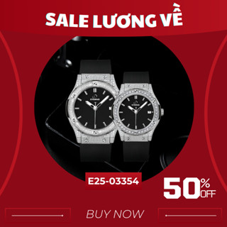 Đồng Hồ Cặp Nam Nữ - Thương Hiệu ETERNO E25-03354 Dây Cao Su Cao Cấp, Có Lịch Ngày, Chống Nước