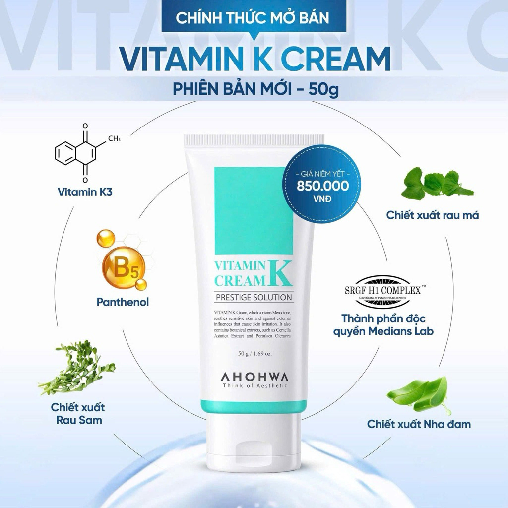 [Chính hãng] Kem phục hồi Vitamin K AHohwa 50g